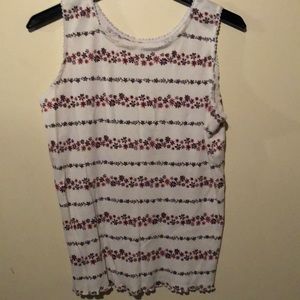 White tank with Floral design